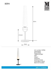 Bern asztali lámpa fekete talpazaton - Markslöjd