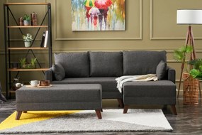 Bella Mini Right Anthracite kinyitható sarokkanapé
