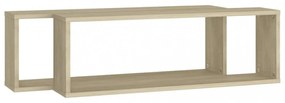 2 db sonoma tölgy színű szerelt fa fali polc 80 x 15 x 26,5 cm