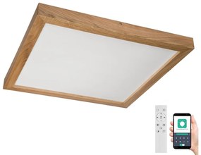 Brilagi-LED Dimmelhető lámpa WOODY FRAME LED/50W/230V tölgy 60x60 cm IP44 + távirányító 8590828607274