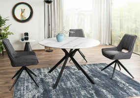 Aster étkezőasztal fehér márvány/fekete 120cm