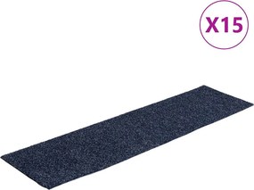 vidaXL 15 db öntapadós lépcsőszőnyeg, 76 x 20 cm, szürke-kék, téglalap alakú