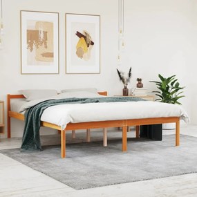 viaszbarna tömör fenyőfa időseknek való ágy 160 x 200 cm