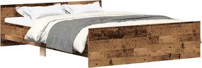 vidaXL antik fa szerelt fa ágykeret matrac nélkül 140x190 cm