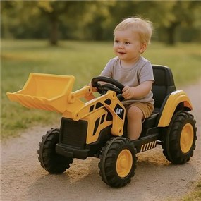 Baby Mix CAT gyerek elektromos traktor, sárga