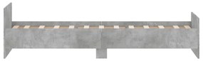 betonszürke egyszemélyes fa ágykeret 75 x 190 cm