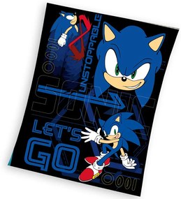 Carbotex Gyermek takaró Nezastavitelný Ježek Sonic, 130 x 170 cm