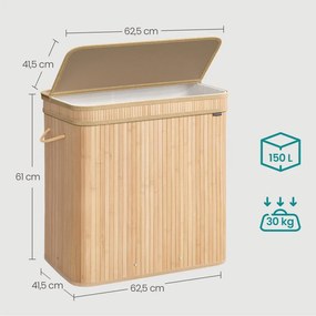 Bambusz szennyestartó, 150L