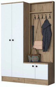 Előszoba szett Pone White and Walnut II