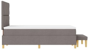 Box Spring ágy matraccal és padláccal taupe 120x190 cm szövet