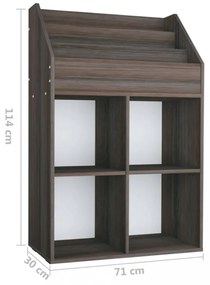 szürke-sonoma színű szerelt fa gyerek újságtartó 71x30x114 cm
