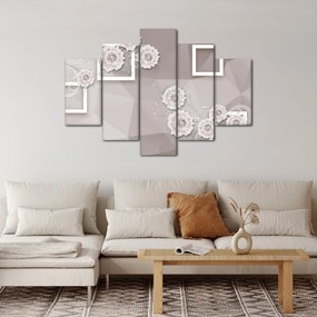 Kép bézs virágokkal (150x105 cm)