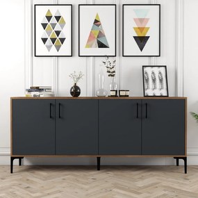 Kiev komód, dió-antracit, 180 cm