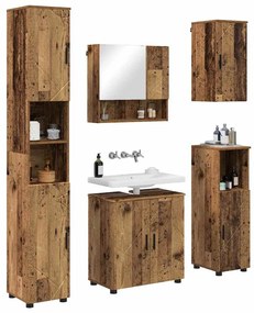 Fürdőszoba bútor szett 5 pcs Régi fa 61 x 35 x 64 cm Faanyag