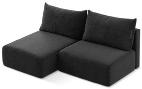 Fekete kinyitható-tárolóhelyes sarokkanapé (bal oldali) Kalena – Makamii