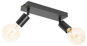 Modern fekete téglalap alakú reflektor 2-lámpás - Facil