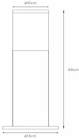 Lucide 14899/50/12 - Kültéri lámpa FEDOR 1xE27/40W/230V IP44 49 cm króm