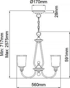Elstead Lighting WAVERLY KL-WAVERLY5-CLP Csillár 3x60W/E27