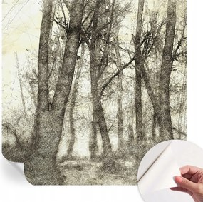 Öntapadós tapéta Fali furnér 3D hatás Erdei melankólia 250x250 cm