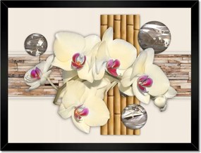 Poszterek keretben 40x30 Virágmintás bambusz