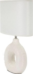 Fehér kerámia asztali lámpa textil búrával (magasság 43 cm) Seta – Mauro Ferretti