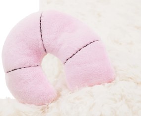 Zsámoly bárány alakban, Velvet szövet fehér/rózsaszín/természetes, LOLA