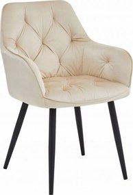 Jork szék Bézs bársony lábak fekete x 1