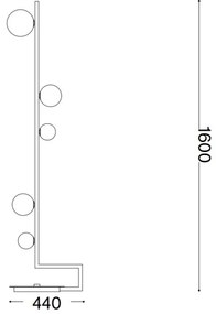 Ideal Lux - LED Állólámpa BIRDS 5xG9/3W/230V fekete/arany