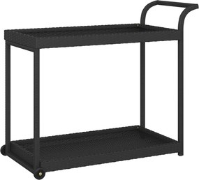vidaXL fekete polyrattan bárkocsi 100 x 45 x 83 cm