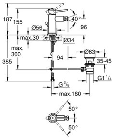 GROHE 23785000 - START CLASSIC bidé csaptelep, fényes króm