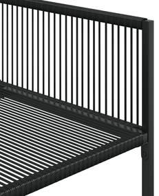 15 részes fekete polyrattan kerti étkezőgarnitúra