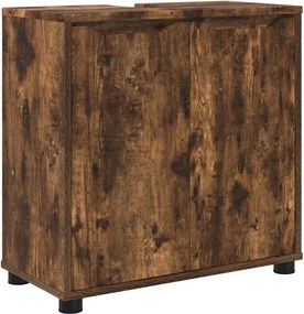 vidaXL Fürdőszoba mosdószekrény Füstölt tölgy 60 x 30 x 60 cm Faanyag