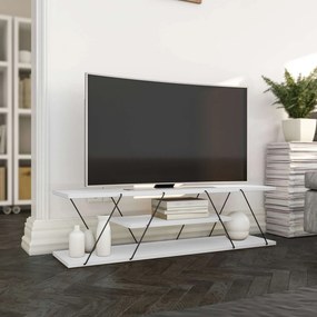 Canaz TV-állvány, fehér-fekete, 120 cm