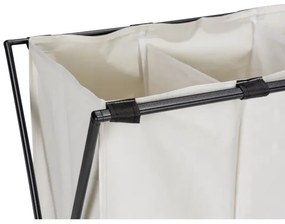 WENKO 71298800 - TRIO szennyeskosár 69x76 cm krémszínű/fekete