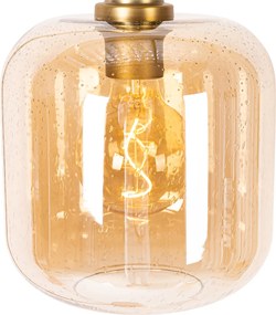 Okos állólámpa fekete sárgarézzel és borostyánszínű üveggel, WiFi G95-tel - Zuzanna