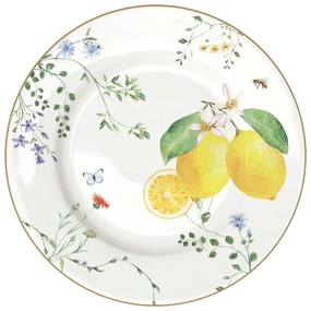 Porcelán desszerttányér 19cm, Fleurs et Citrons