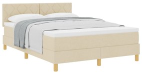 Box Spring Ágy Matrac Krém 140x200 cm Szövet