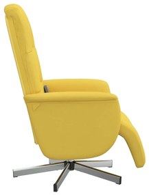 Citromsárga szövet dönthető masszázsfotel lábtartóval
