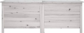vidaXL fehér tömör fenyőfa kerti tárolóláda 150x50x56,5 cm