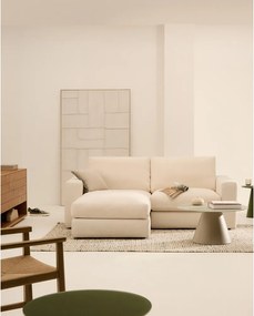 Bézs zsenília sarokkanapé (bal oldali-heverő résszel) Alea – Kave Home