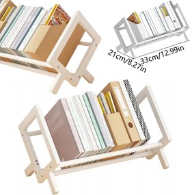 Polc Tartó Állvány Könyvtartó Állvány Íróasztal Rendszerező Bambusz 33CM