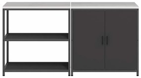 Konyhai Tároló Készlet polcokkal 2 pcs Fekete 180 x 50 x 92 cm