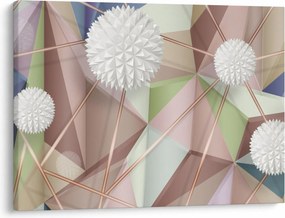 Kép - 3D absztrakció pasztell színekben (70x50 cm)
