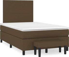 vidaXL sötétbarna szövet rugós ágy matraccal 120 x 200 cm