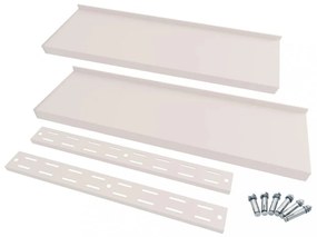 2 db kétszintes rozsdamentes acél fali polc 300 x 30 cm