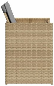 4 db vegyes bézs polyrattan kerti szék párnával