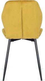 Szék mustársárga színben, bársony kárpittal. LUCKY