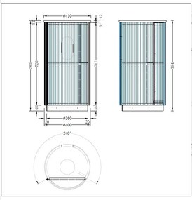 AREZZO design SORAYA 40 cm-es kerek, álló alsószekrény, fehér mosdópulttal, 1 ajtó, dió