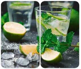 Edzett üveg tűzhely fedőlap szett 2 db-os 30x52 cm Mojitos – Wenko