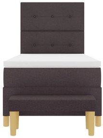 Boxspring Ágy Matrachoz és Padhoz Sötétbarna 100x200 cm Szövet